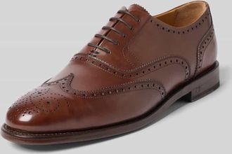 Henry Stevens Derby aus Leder mit Schn&uuml;rung Modell Winston in Dunkelbraun, Gr&ouml;&szlig;e 41