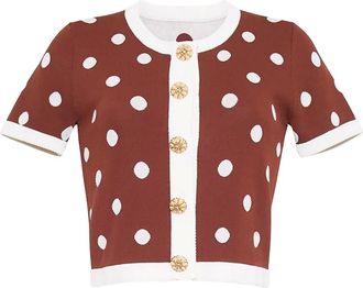 Cara Cara polka-dot buttoned cardigan - Brown