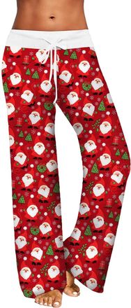 Generic Womens Christmas Pyjama Bottoms, Long Pyjama Bottoms with Drawstring, Christmas Pyjama Bottoms with Funny Pattern, Stretch Christmas Pyjama Bottoms, S