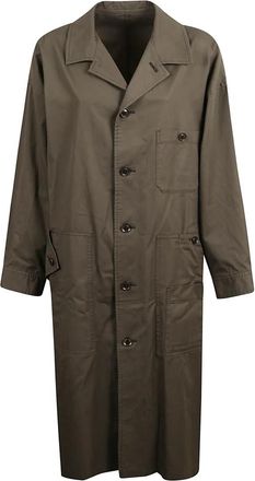 Yohji Yamamoto Dames, Mantels, Bruin, Maat: M Katoen