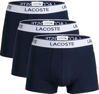 Lacoste Tripack boxers katoen stretch - Heren - Onderbroek - Blauw - S - Katoen - Ondergoed