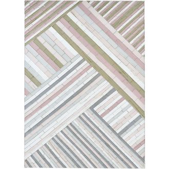 Beliani Decoraci&oacute;n De Pared De Vidrio Multicolor 50 X 70 Cm Patr&oacute;n A Rayas Mosaico Tembesi