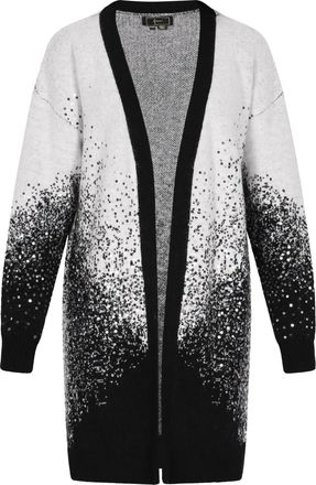 Faina Vest Dames wol wit zwart