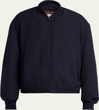The Row Mens Fenn Wool and Silk Reversible Bomber Jacket
