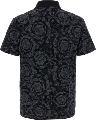 Versace Mens Gray Cotton Polo Shirt