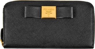 Prada Black Saffiano Long Wallet (Bi-Fold) (Pre-Owned)