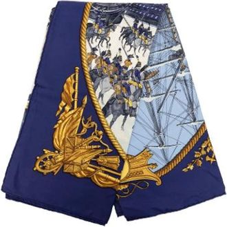 Herm&egrave;s Pre-owned Marine et Cavalerie Foulard en Soie - - Pre-owned - Donna - Multicolore - ONE SIZE