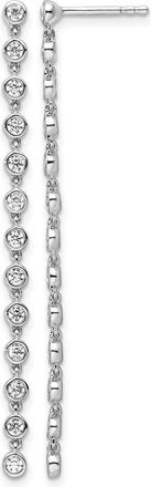 Diamond2Deal 14k Gold 5/8 ct Lab Grown Diamond Graduated Dangle Earrings VS Clarity, D-E Color