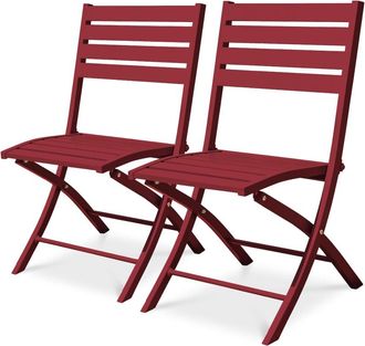 DCB Garden Lote de 2 sillas de jardín plegables de aluminio