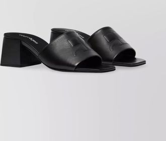 Courr&egrave;ges leather block heel sandals