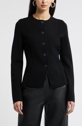 Nordstrom Merino Wool Sweater Jacket in Black at Nordstrom, Size Medium