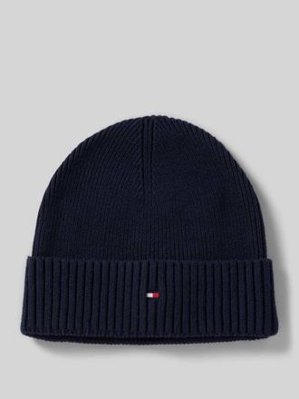 Tommy Hilfiger Beanie aus Baumwoll-Kaschmir-Mix in Marine, Gr&ouml;&szlig;e 1