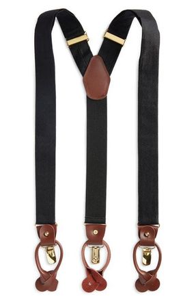 Clifton Wilson Silk Suspenders in Black at Nordstrom