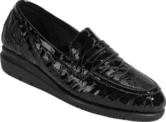 Desa Woman Leather Slip-Ons - Wedge Heel, Breathable | Black - 40