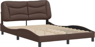 vidaXL Vidaxl - Estructura De Cama Sin Colch&oacute;n Cuero Sint&eacute;tico Marr&oacute;n 140x200cm