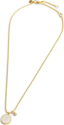 Madewell Mother of Pearl Bezel Ball Chain Necklace at Nordstrom