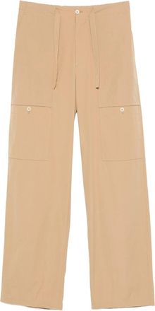 Jil Sander Beige Wide-Leg Tie Belt Pants