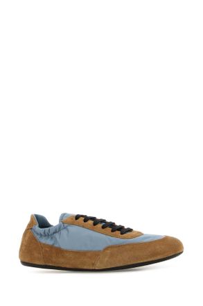 Prada Womens Two-Tone Re-Nylon And Suede Collapse Sneakers Astrale+cannella