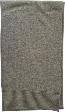 Malo Gladgebreide sjaal - Heren - Accessoires - Grijs - Maat: ONE Size Kasjmier