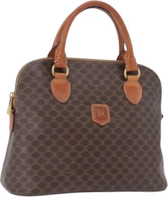 Celine Pre-owned Vintage Macadam Canvas Hand Bag - Dames - Vintage Handtas - Bruin - ONE Size - Leer - Vintage