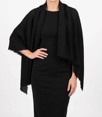 Joseph Ribkoff Pleated Rectangle Scarf In Black