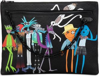 Louis Vuitton 2020 Virgil Abloh Monogram Taurillon Zoom With Friends A4 Pouch clutch bag - women - Calf Leather - One Size - Black