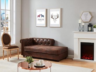 Vente-Unique Penisola destra chesterfield in Microfibra aspetto Pelle invecchiata - SHIREL