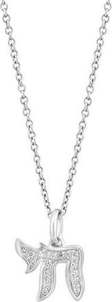 Effy Diamond Chai Pendant Necklace in White at Nordstrom Rack, Size 18