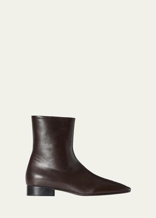 The Row Cindy Leather Ankle Boots