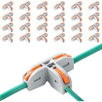 OEM Conectores De Palanca Para Cables, 25 Conectores Terminales R&aacute;pidos T-tap, Conector El&eacute;ctrico Tipo T, Apto Para Cables Trenzados S&oacute;lidos Awg 28-12