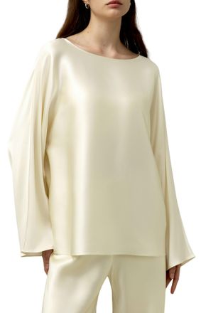 LilySilk Silk Charmeuse Crewneck Blouse