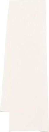 Joseph White Minimalist Wool-Cashmere Scarf