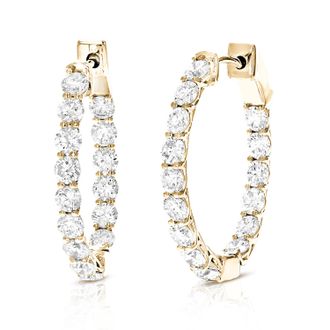 Vir Jewels 3 cttw Lab Grown Diamond Hoops Earrings in 14K Gold With Hidden Post For Women