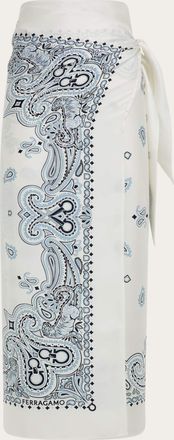 Ferragamo Women Arabesque print silk sarong Blue