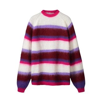 Pom Amsterdam Truien & Vesten, Dames, Veelkleurig, S, Wol, Faye Gestreepte Pullover