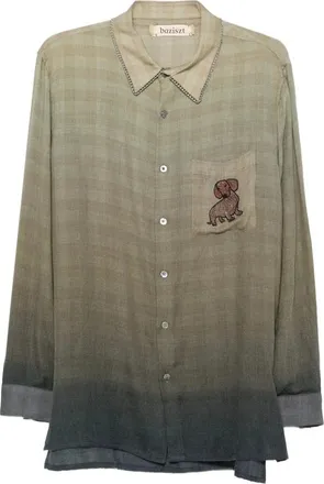 Baziszt Checked Embroidered-patch Shirt