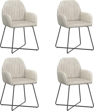 vidaXL Sillas De Comedor 4 Uds. Terciopelo Crema 55 X 50 X 84 Cm Vidaxl