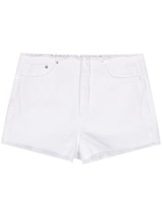 Michael Michael Kors Shorts denim con frange - Bianco