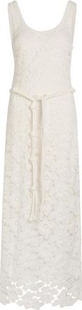 SIMKHAI Eloise Lace Belted Cotton-blend Maxi Dress - Ivory - S (UK8-10 / S)