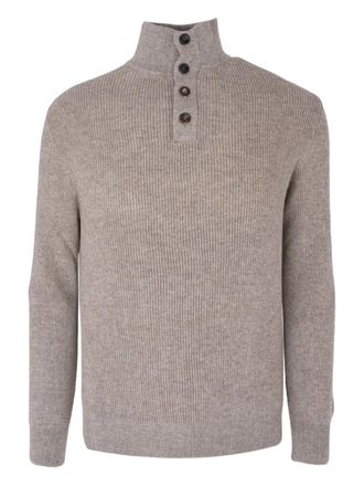 Agnona button turtle neck jumper - men - Cashmere - L - Neutrals