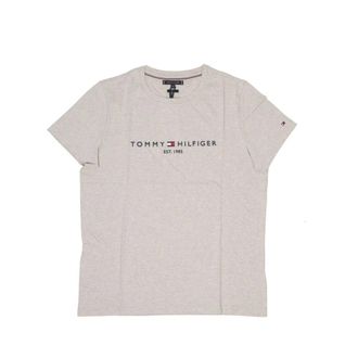 Tommy Hilfiger Tops, Heren, Beige, M, Katoen, Logo Tee Katoen Slim Fit T-Shirt