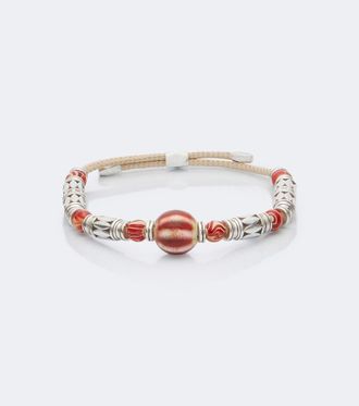 Isabel Marant Janis beaded metal and leather bracelet