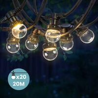 OEM Guirnalda De Luces Exteriores De 20 M Con 20 Bombillas E27 Regulables, Ip65, 2700k, Para Decoraci&oacute;n De Eventos Y Jardines - Ulisem