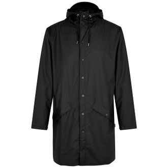 Rains Long Matte Rubberised Raincoat - Black - XL