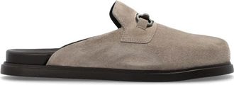 Ferragamo Santiago Mules - Heren - Slip ons - Beige - 43 EU - Leer - Schoenen