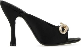 Ferragamo Black Satin Mules
