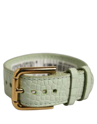 Dolce & Gabbana Croc-Embossed Leather Belt - Green