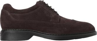 Hogan Elegante Brogue Oxford Schoenen - Heren - Nette schoenen - Bruin - 42 EU - Leer - Schoenen