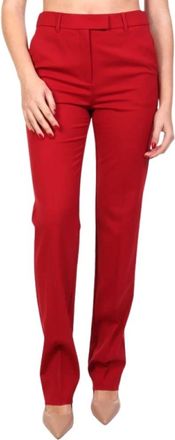 Marella Broeken > Chinos - Dames - Slim Fit Broeken - Rood - XL - Leer - Broeken