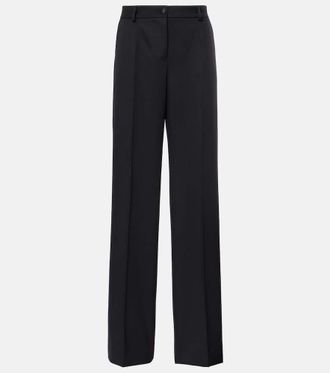 Dolce & Gabbana Pantaloni a gamba larga in gabardine di lana e seta